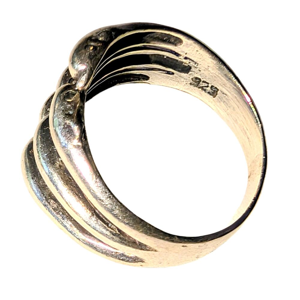 925 Sterling Silver Six Dolphin Ring Size 6.5 - Picture 2 of 5